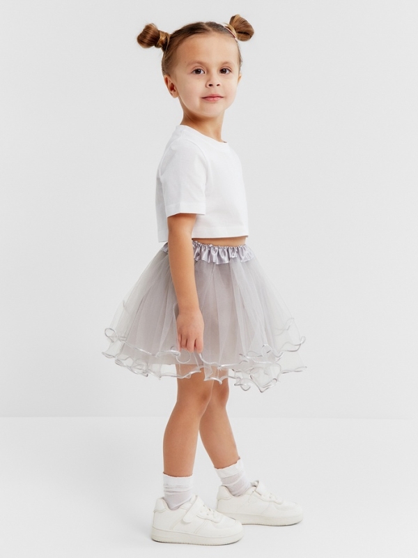 Юбка сетка детская KAFTAN, серый, размер 28