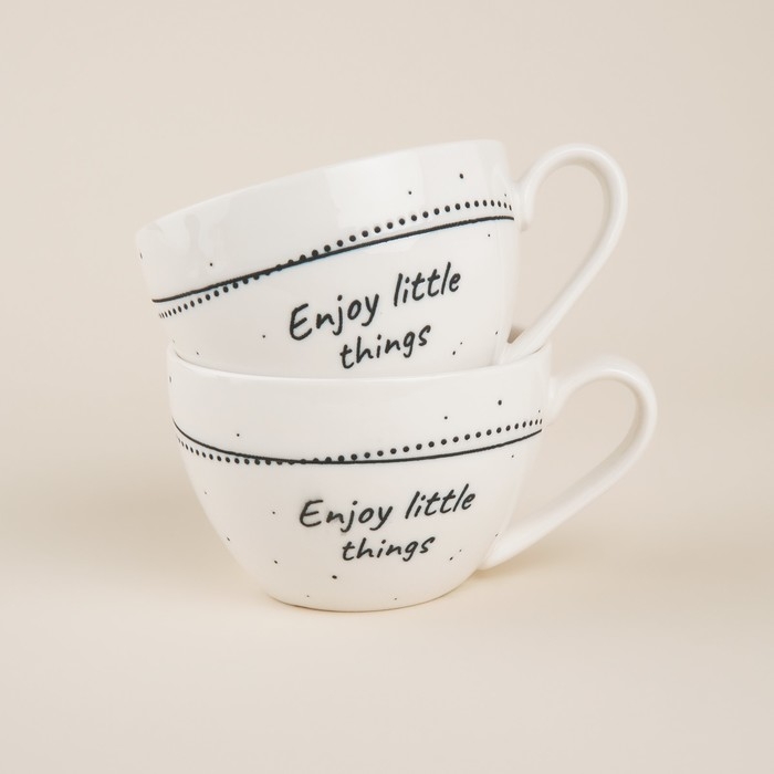 Набор чайный фарфоровый SL Home &laquo;Милый дом&raquo;, 4 предмета: 2 чашки 275 мл, 2 блюдца d=15,5 см, цвет белый