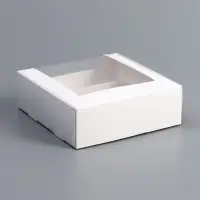 Коробка складная, под 3 эклера, белая, 15х15х6 см