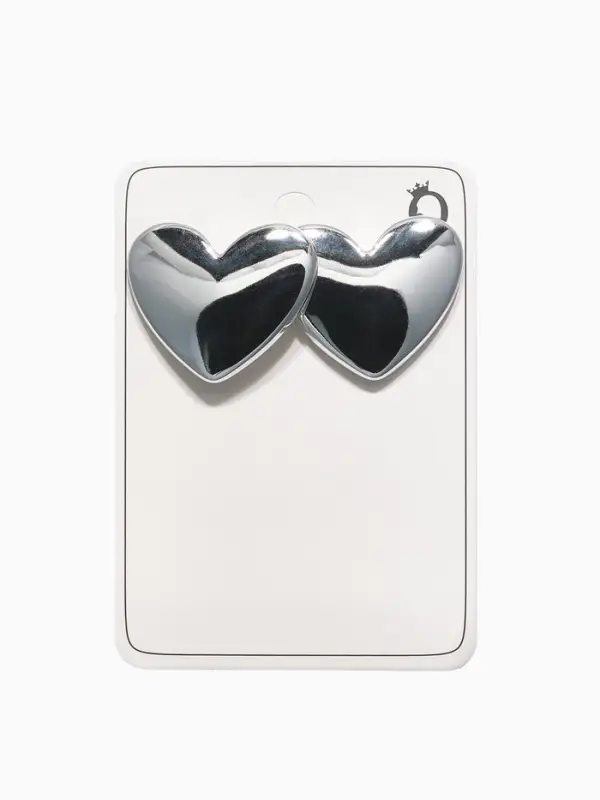 Серьги пластик "Сердце", цвет серебро