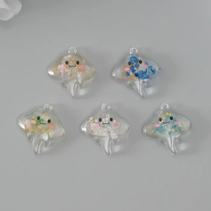 Подвеска для творчества акрил "Морской скат" светится в темноте МИКС 3х2,8х0,8 см