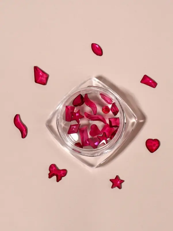 Фигурки для декора, объёмные, полупрозрачные, темно-розовые