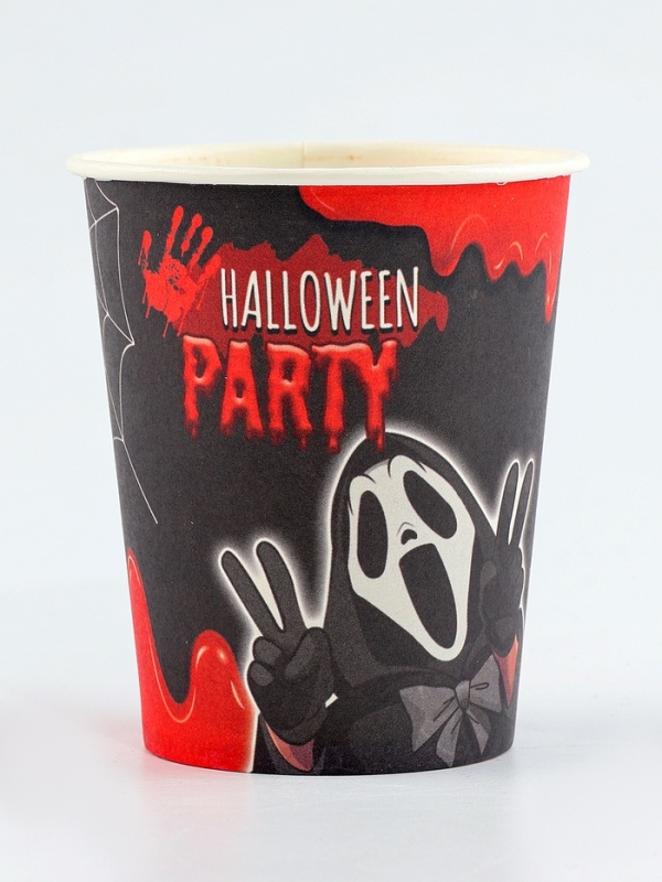 Набор бумажной посуды одноразовый "Halloween party" 6 тарелок, 6 стаканов