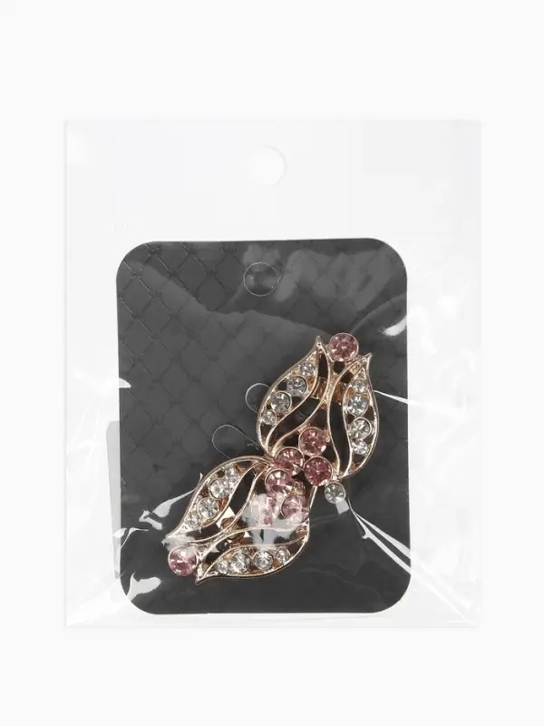 Зажим для кардигана "Ажур", бутон, цвет бело-золотой в золоте