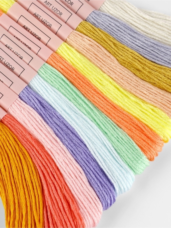 Набор ниток мулине №6, 8 &plusmn; 1 м, 12 шт