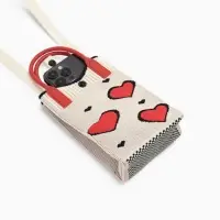 Сумка подр Сердца, 12*4*17, отд на кнопке, дл ремень, белый