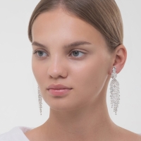 Клипсы &laquo;Вечеринка&raquo; переплетения, цвет белый в серебре