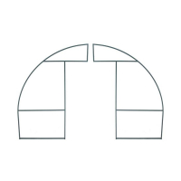 Теплица (каркас), 4 &times; 3 &times; 2 м, металл, профиль 20 &times; 20 мм, шаг дуги 1 м, без поликарбоната