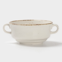 Бульонница Magistro "Alpine Frost" 250 мл 14,6х14,6х7,2 цвет белый с блюдцем