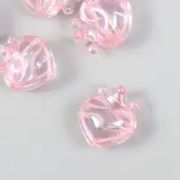 Бусина для рукоделия и плетения &laquo;Арт Узор. Сердечко с короной розовое&raquo;, пластик, 2.1&times;1.4&times;2.5 см
