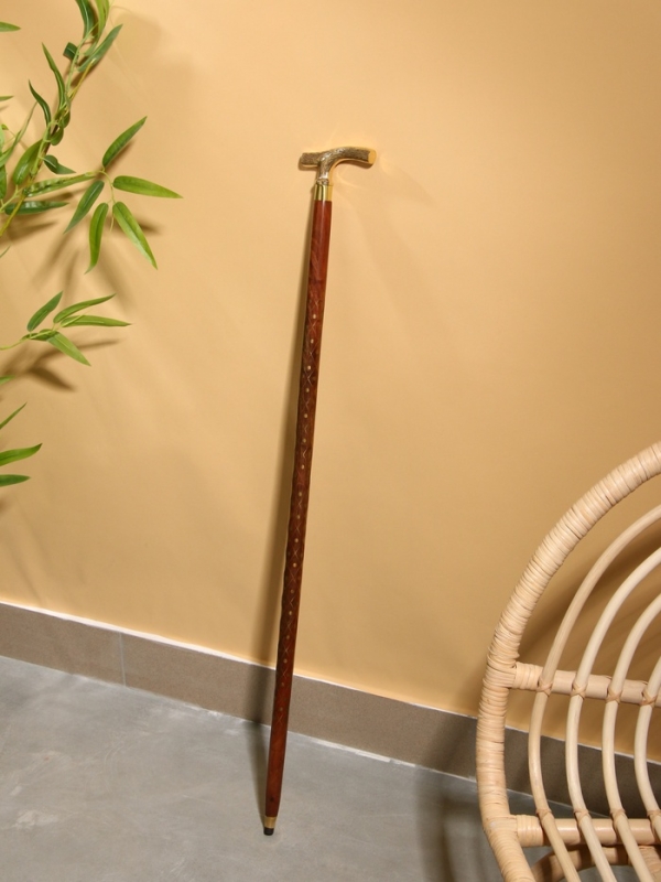 Трость "Домино" шишам, латунь 92 см