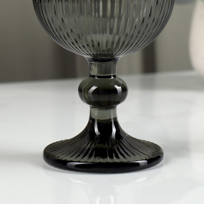 Бокал для вина стеклянный Magistro &laquo;Грани&raquo;, 250 мл, 8&times;14,5 см, цвет графит