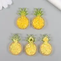 Шейкер для творчества акрил "Ананас" с глиттером  0,5х2,4х4 см