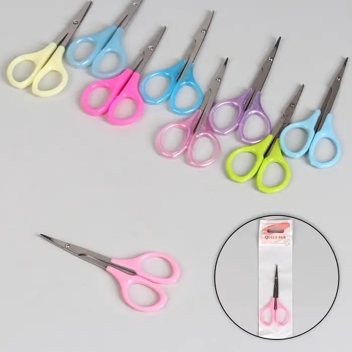 Ножницы маникюрные, загнутые, 9 см, МИКС