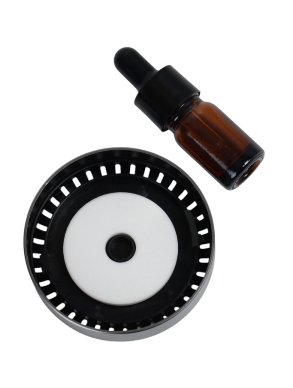 Аксессуар на панель с ароматизатором, мишка, вращается от солнца, серый