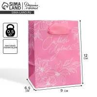 Пакет подарочный ламинированный, упаковка, &laquo;Самой лучшей&raquo;, 9 х 12 х 6.5 см