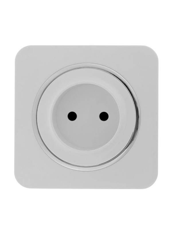 Розетка одноместная, серия Розетка одноместная, серия "Circular", 10 А, скрытая, без з/к, белая, серебристая рамка