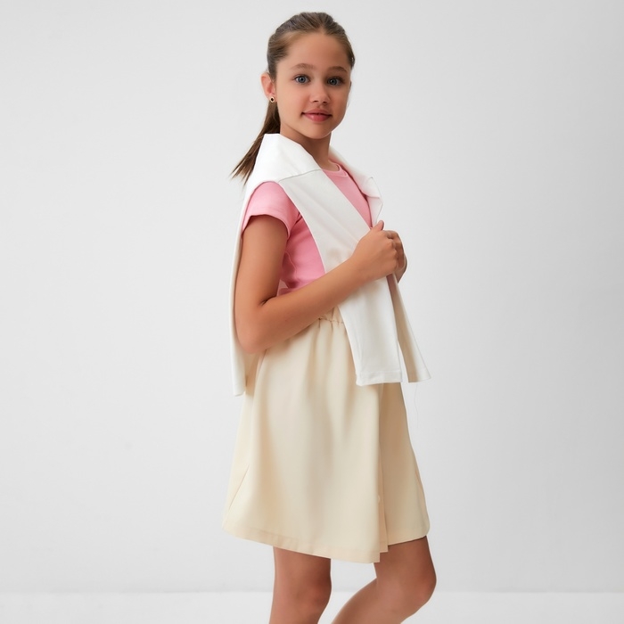 Юбка для девочки MINAKU, цвет бежевый, рост 146 см Юбка для девочки MINAKU, цвет бежевый, рост 146 см