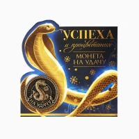 Монета новогодняя амулет &laquo;Новый год: Успеха и процветания&raquo;, диам 2.5 см