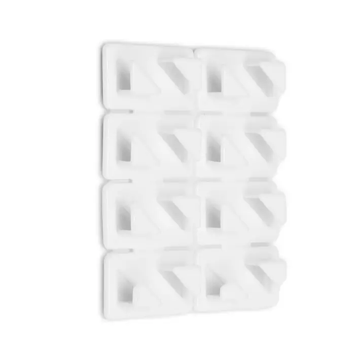 Держатель самоклеящийся для проводов и гирлянд ТУНДРА krep, 8&times;30&times;15 мм, белый, 8 шт.