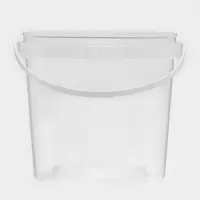 Ведро с ручкой одноразовое, пластик, 1 л, пищевое, прозрачное