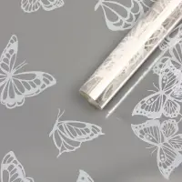 Пленка прозрачная с рисунком &laquo;Бабочки&raquo; Белый 0.7&times;8.2&plusmn;5%м