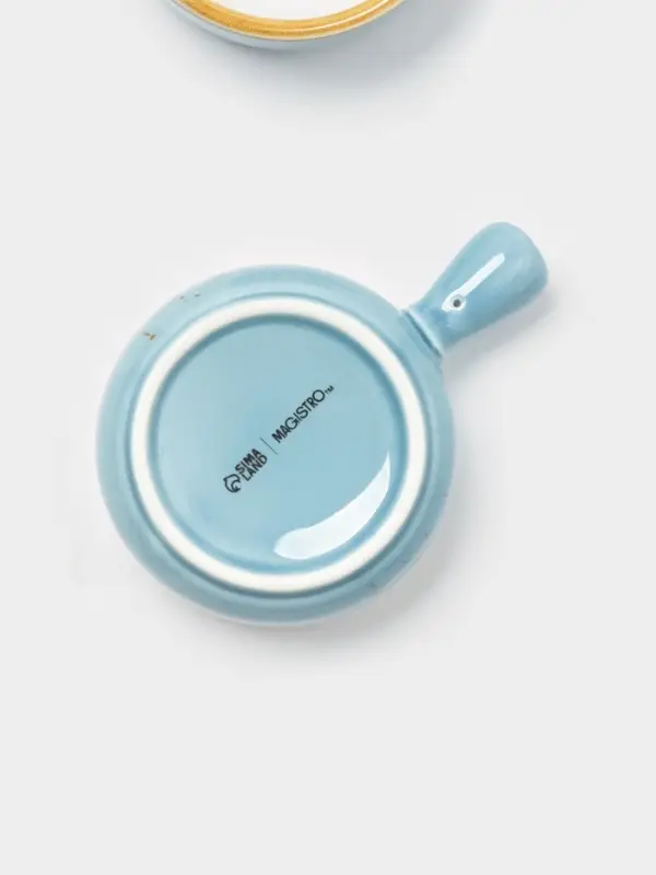 Кокотницы Magistro &laquo;Церера&raquo;, набор 2 шт., 100 мл, d=7.5 см, фарфор, голубые