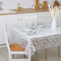 Скатерть «Физалис», 132×180 см, цвет белый Скатерть «Физалис», 132×180 см, цвет белый