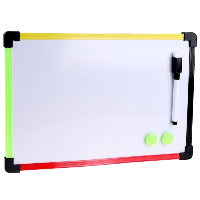 Доска магнитно-маркерная с магнитами и маркером &laquo;Цветная&raquo; 1 &times; 30 &times; 20 см, МИКС