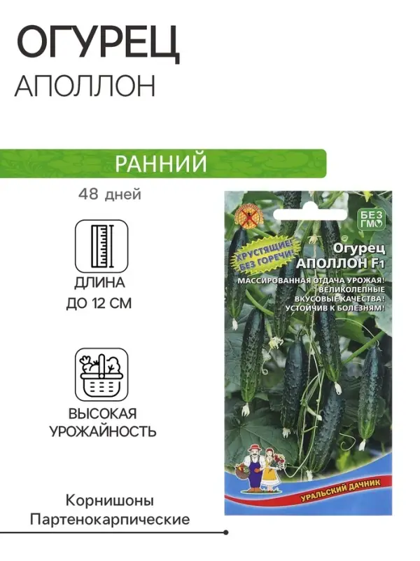 Семена Огурец "Аполлон", 8 шт