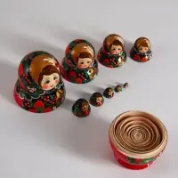 Матрешка дерево &laquo;Яркая хохлома&raquo;, 10 кукольная