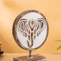 Сувенир на подставке "Голова слона" дерево 25х10х32 см