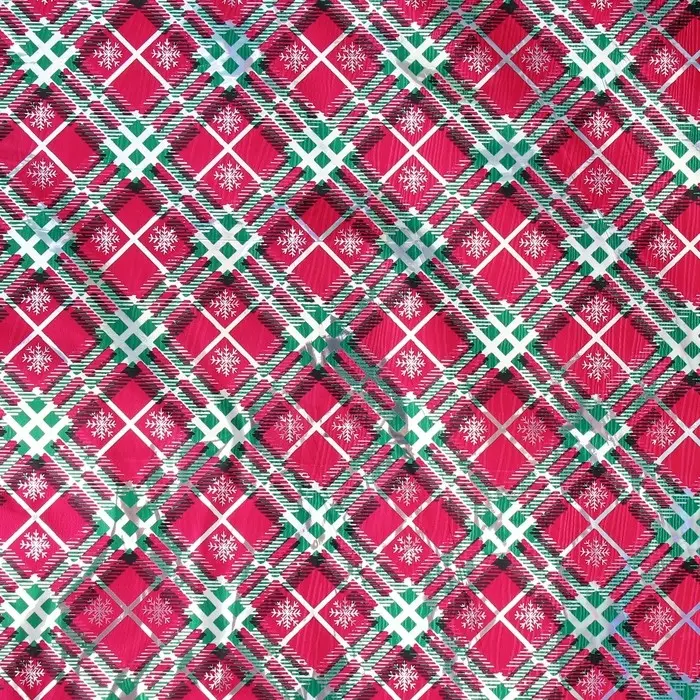 Плёнка упаковочная на Новый год полиграфичная &laquo;Клетка&raquo;, 100 х 70 см