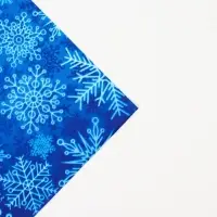 Бумага упаковочная тишью, новогодняя упаковка "Снежинки", 50 х 66 см.