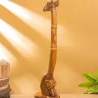 Набор сувенирный "Жирафы" дерево, H - 50,40 и 30 см, цв. коричневый