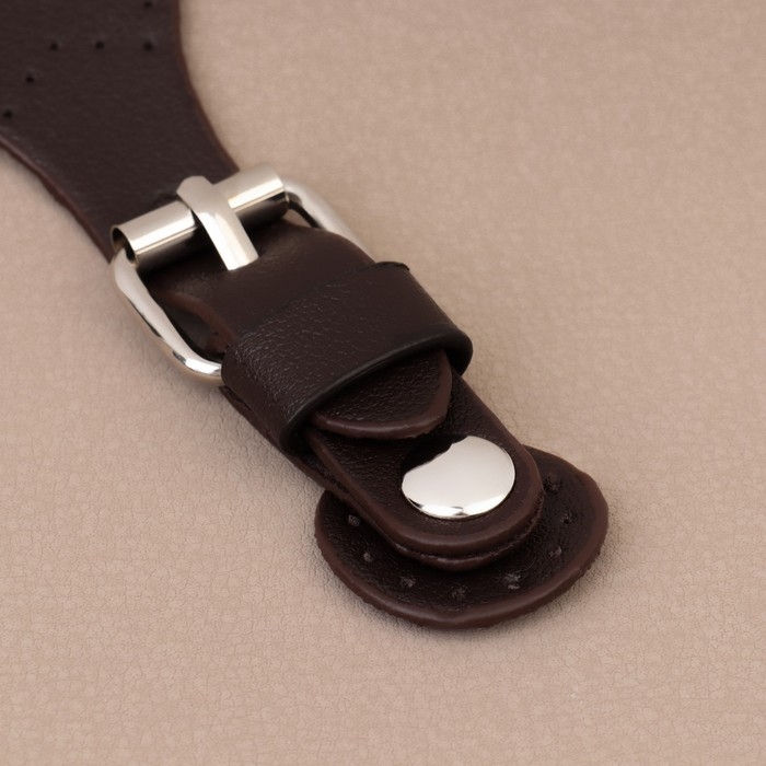 Застёжка для сумки на кнопке, 8 &times; 3 см, цвет коричневый