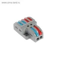 Клемма электрическая проходная Luazon Lighting, 32А, 0,08-4 мм2, фаза/ноль, 2 ввод 4 вывод