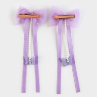 Заколки для волос с бантиком &laquo;Для сладкой девочки&raquo;,2 шт., 4 х 15 см