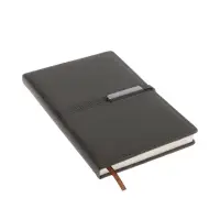 Ежедневник недатированный формат А5, с хлястиком, 112л, линия, пвх, Узор Серый