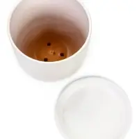 Горшок цветочный с поддоном 3 л, d18/h15,5 см белый керамика, "Перл" (М)