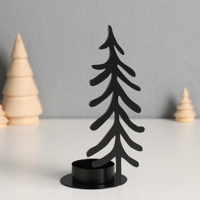 Подсвечник металл на 1 свечу "Ёлочка" d=4 см 8х6,5х15 см