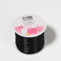 Нить для плетения 100&plusmn;1м d0,4мм эластичная силикон чёрный АУ
