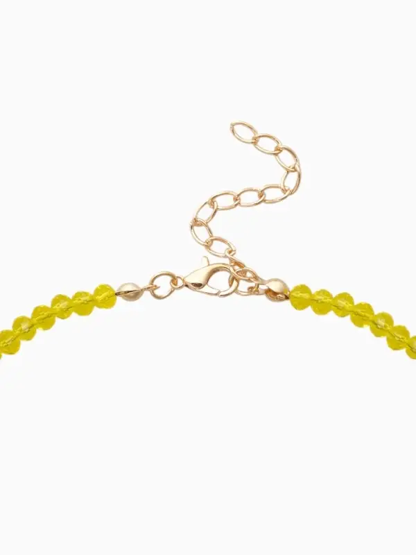 Чокер из бисера &laquo;Хрусталь&raquo;, сердце, жёлтый в золоте, 37 см + 5 см доп, цепочка