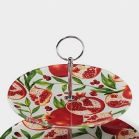 Фруктовница Доляна &laquo;Гранат&raquo;, d=20/25 см, h=24 см, стекло, рисунок