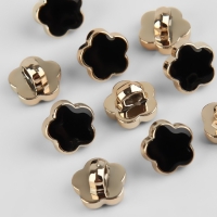 Набор пуговиц на ножке, d = 10 мм, 10 шт, цвет чёрный/золотой Набор пуговиц на ножке, d = 10 мм, 10 шт, цвет чёрный/золотой