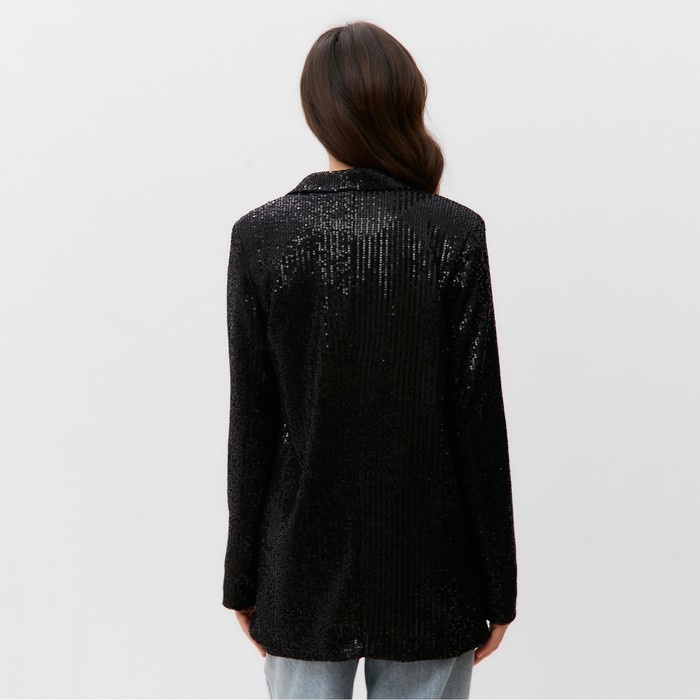 Пиджак женский с пайетками MIST р. 42, черный Пиджак женский с пайетками MIST р. 42, черный