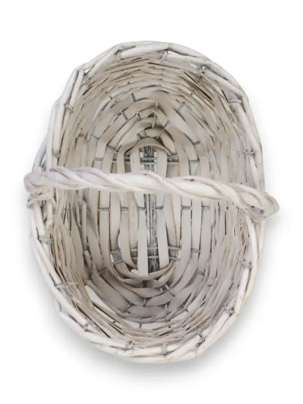 Корзина плетеная ИВА 22х16х12 см, ПЛЕТ ручка h=13 см белый