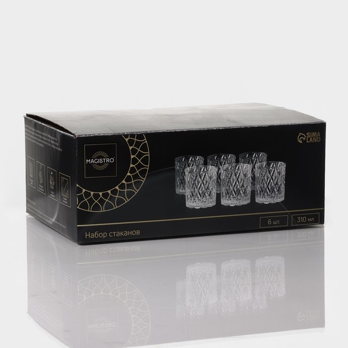 Набор стаканов Magistro &laquo;Богема. Ромбы&raquo;, 310 мл, 8,3&times;7,7&times;9 см, 6 шт