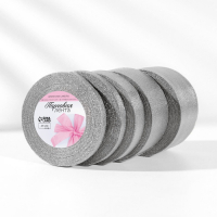 Набор парчовых лент, 5 шт, размер лент: 6/10/20/40/50 мм, 23 &plusmn; 1 м, цвет серебряный