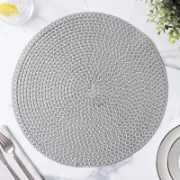 Салфетки сервировочные на стол Доляна &laquo;Рэй&raquo;, 4 шт, d=38 см, цвет серый